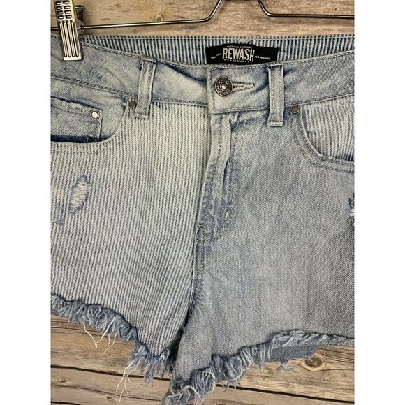 Rewash Size 5 27 Denim Shorts Frayed Hems Distress - Picture 3 of 10